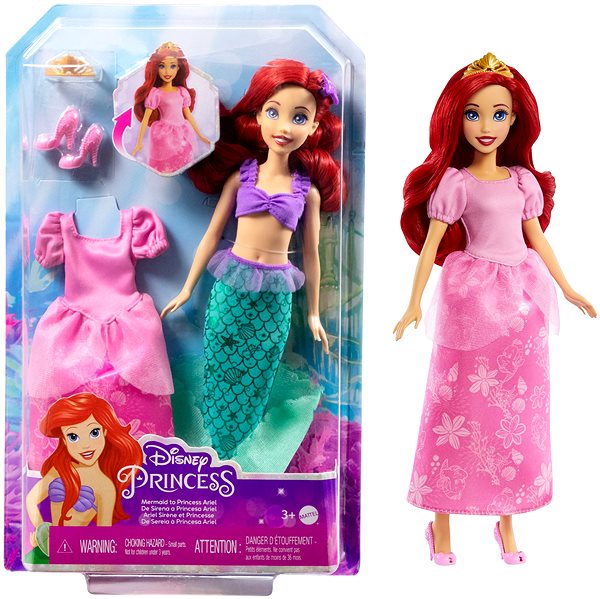 Puppe Disney Princess kleine Meer Fee Ariel mit Prinzessinnen-Kleid Hmg49 ...