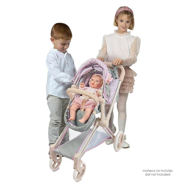 Kočík pre bábiky DeCuevas 81745 Skladací kočík pre bábiky 3 v 1 s taškou PROVENZA 2023 – 73 cm ...