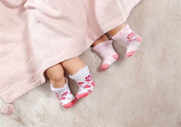 Puppenkleidung Baby Annabell Socken, weiß und rosa, 43 cm ...