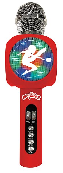 Kindermikrofon Lexibook Magic Ladybug kabelloses Karaoke-Mikrofon mit eingebautem Lautsprecher und Lichteffekten ...