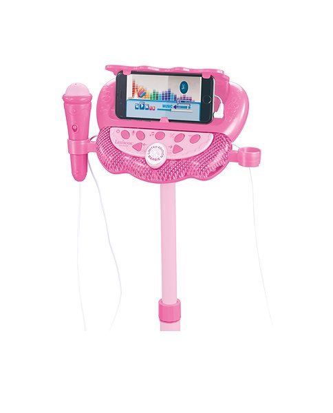 Detský mikrofón Lexibook Barbie nastaviteľný stojan s 2 mikrofónmi s hlasovými efektami, svetlý, reproduktorom s Aux-i ...