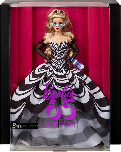 Bábika Barbie Bábika 65. výročie blondínka ...