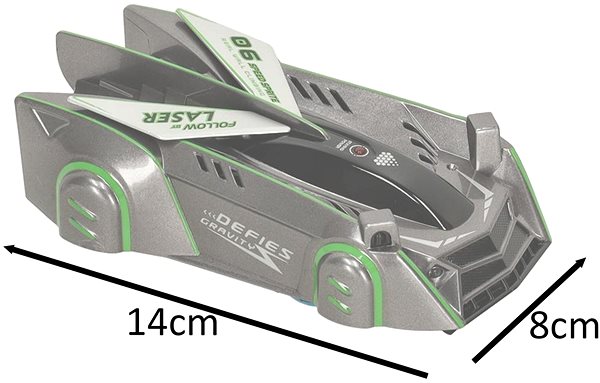 RC auto KIK KX3614 Laserem řízené auto jezdící po stěnách, šedé ...