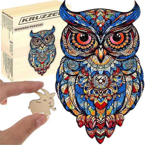 Puzzle Kruzzel 24551 Drevené puzzle sova, 177 dielov, 38 × 21,5 cm ...