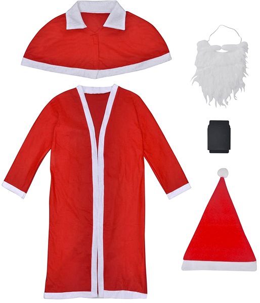 Kostým SHUMEE Santa Claus vianočný kostým s dlhým kabátom, sada ...