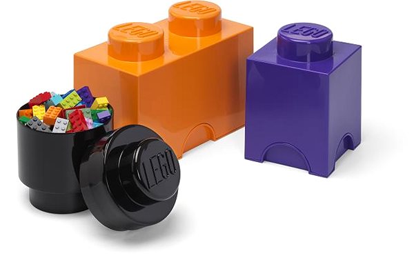 Úložný box LEGO úložné boxy Multi-Pack 3 ks - fialová, černá, oranžová ...