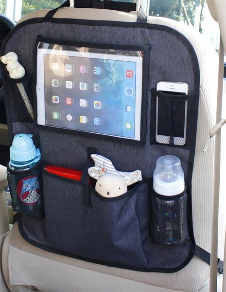 BabyDan Pocket Car Organiser with Tablet Pocket Luxury Grey .