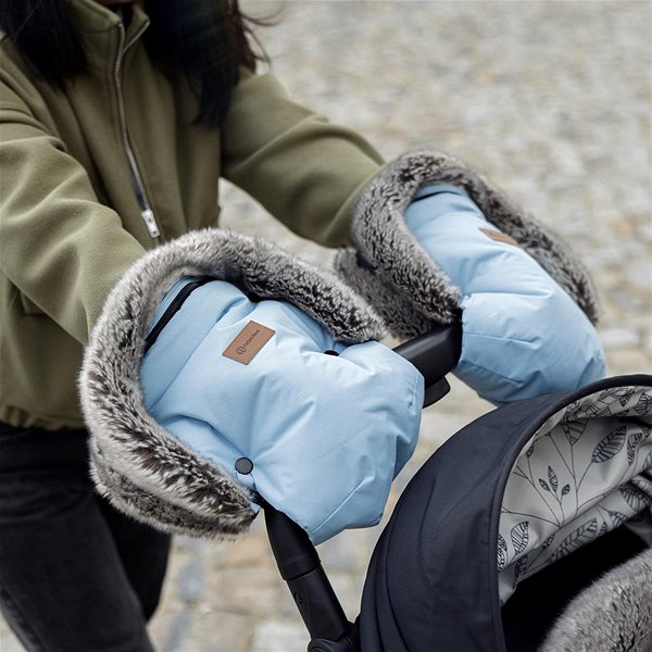Fusak do kočíka Petite & Mars Súprava fusak Comfy 4 v 1 Glossy Princess + rukavice na kočík Furry Rose Petal ...