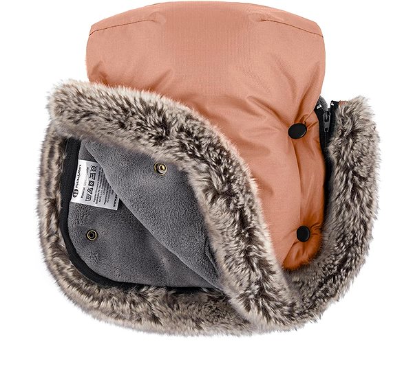 Babakocsi kesztyű PETITE&MARS Furry Pastel Peach ...