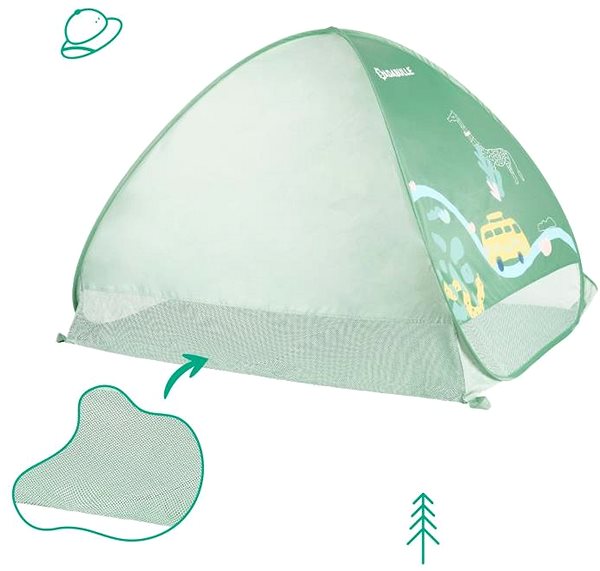 Gyereksátor Badabulle összecsukható sátor Anti-UV 50+ Zöld ...