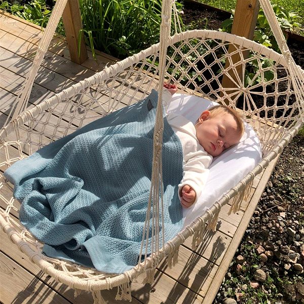 Pléd Vinter & Bloom Soft Grid Organic Dim Blue ...
