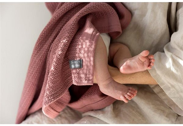 Pléd Vinter & Bloom Soft Grid Organic Evening Rose ...