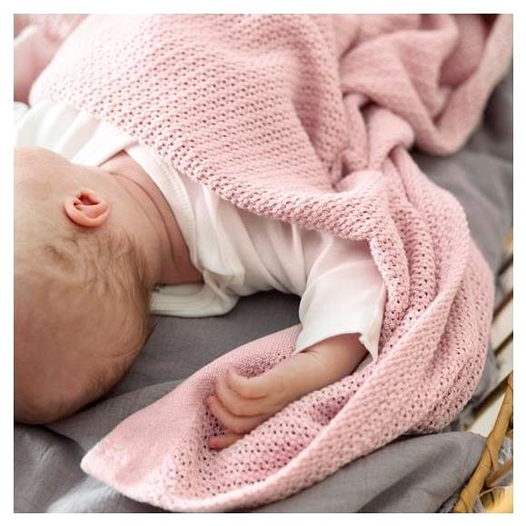 Pléd Vinter & Bloom Soft Grid Organic Chrystal Pink ...