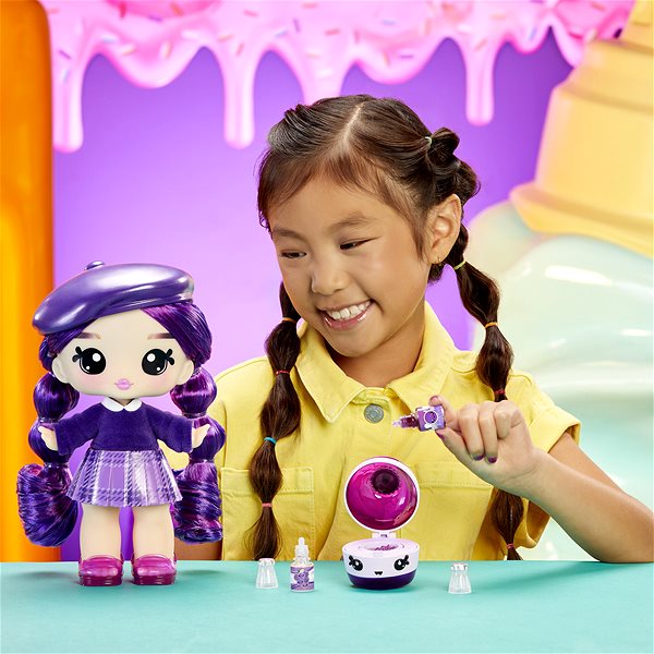 Yummiland Little Greta Grape doll with lip gloss.