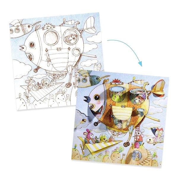 colouring page DJECO Cover pictures Malo on a trip .