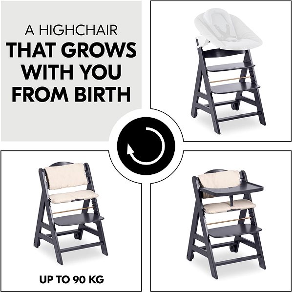 Hauck Beta+B Dark Grey highchair .