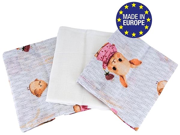 Bomimi Premium Cotton Nappies 140 g/m2 Rabbit Pink.