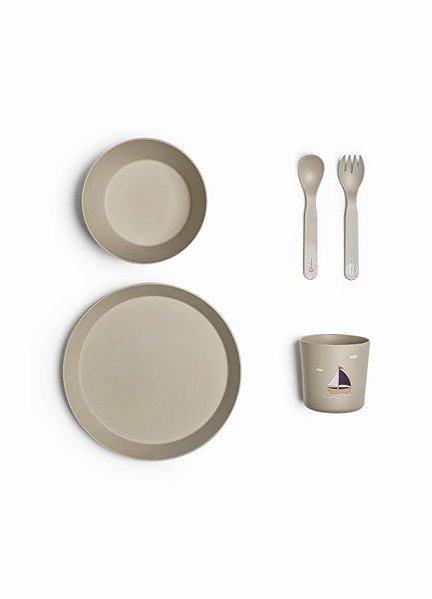 Children's dining set Citron Vehicles made of organic material .