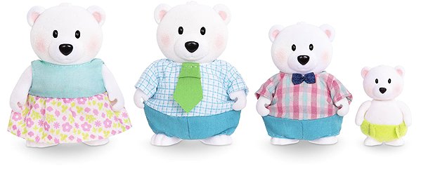 Figurines Li'l Woodzeez Family of Van North Polar Bears .
