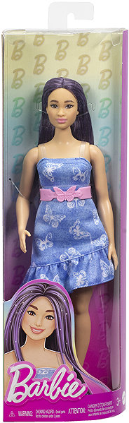 Barbie Fashionistas model doll with blue dress.