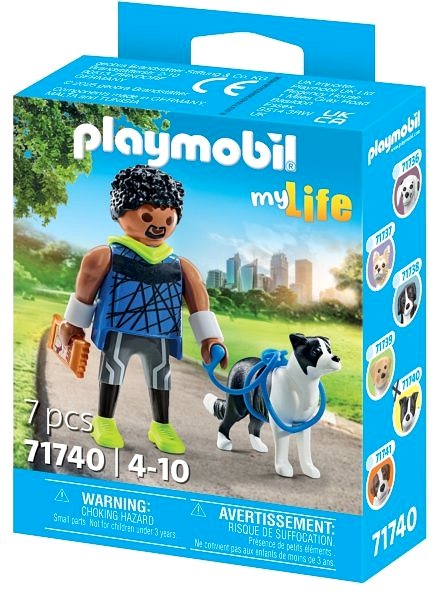 Playmobil 71740 Jogger with Border Collie figures.
