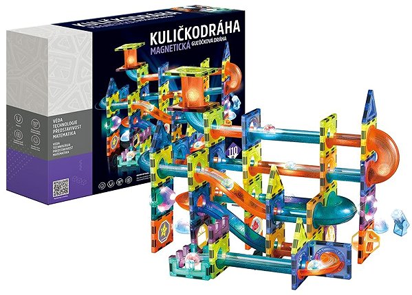 Kuličková dráha Alltoys Kuličkodráha magnetická se světlem 110 ks ...