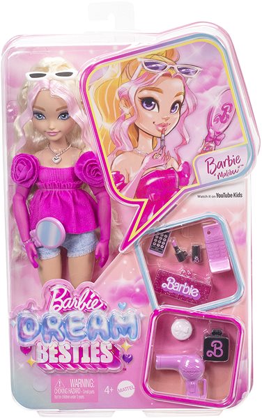 Barbie Dream Besties Malibu doll with 11 accessories.