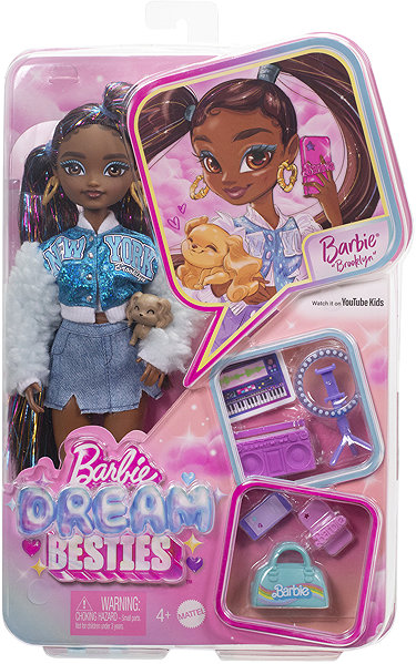 Barbie Dream Besties Brooklyn doll with 9 accessories.