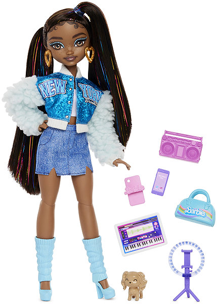 Barbie Dream Besties Brooklyn doll with 9 accessories.