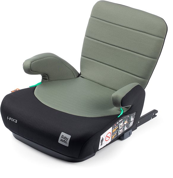 Podsedák do auta BabyAuto Doka i-Fix so sklopným chrbtom black olive green ...