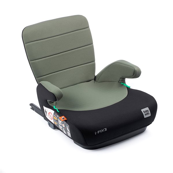 Podsedák do auta BabyAuto Doka i-Fix so sklopným chrbtom black olive green ...