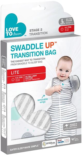 Spací vak pre bábätko Love To Dream Transition Bag Lite – Prechodový vak, veľkosť L, bodkovaný, 8,5 – 11 kg ...
