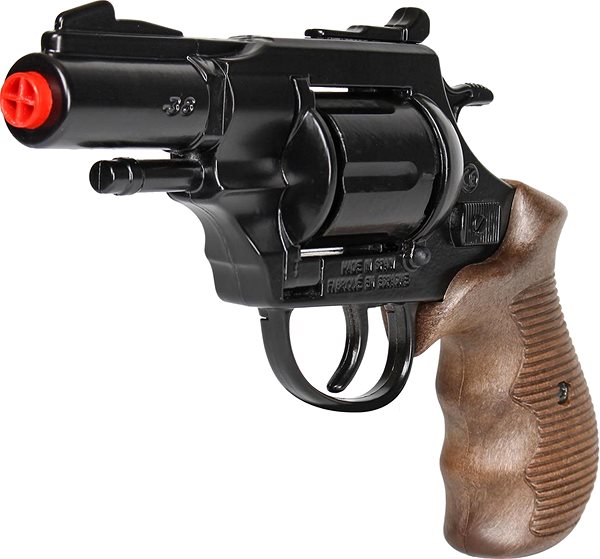 Detská pištoľ Policajný revolver Gold Colection čierny kovový 12 rán ...