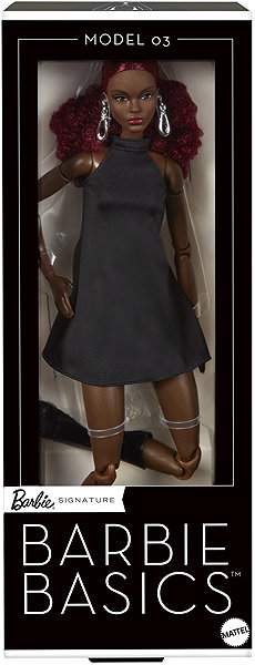 Barbie Basics model 05 doll with pink hair.