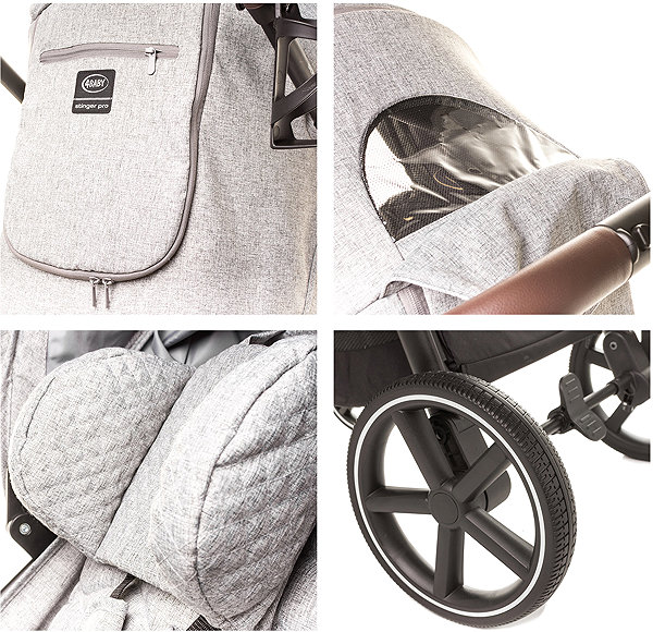 Baby Buggy 4Baby Stinger Pro Melange Light Grey ...
