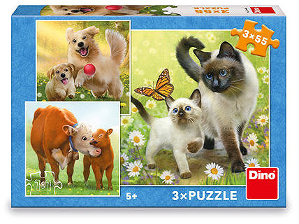 Puzzle Dino Rodinka 3× 55 dielikov ...