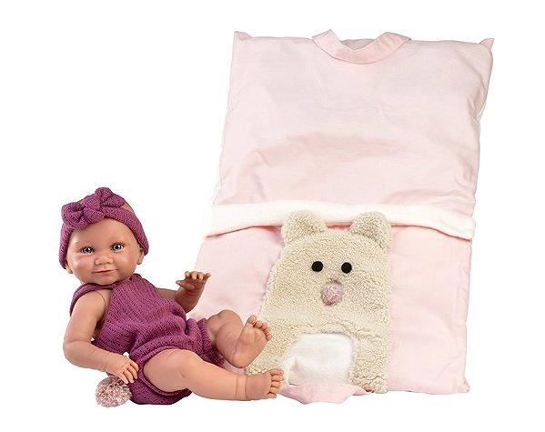 Doll Llorens 73812 New Born girl - realistic baby with all-vinyl body - 40 cm .