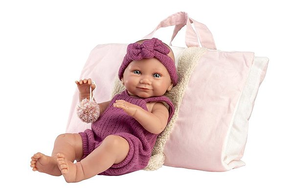 Doll Llorens 73812 New Born girl - realistic baby with all-vinyl body - 40 cm .