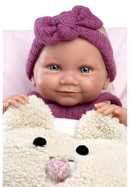 Doll Llorens 73812 New Born girl - realistic baby with all-vinyl body - 40 cm .