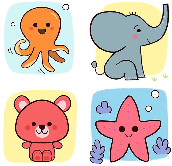 colouring page Djeco Drawing Step by step Puppies .