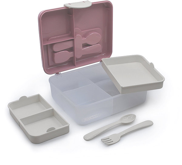 Lunch Box Melii Luxe double tier snack box pink/beige ...