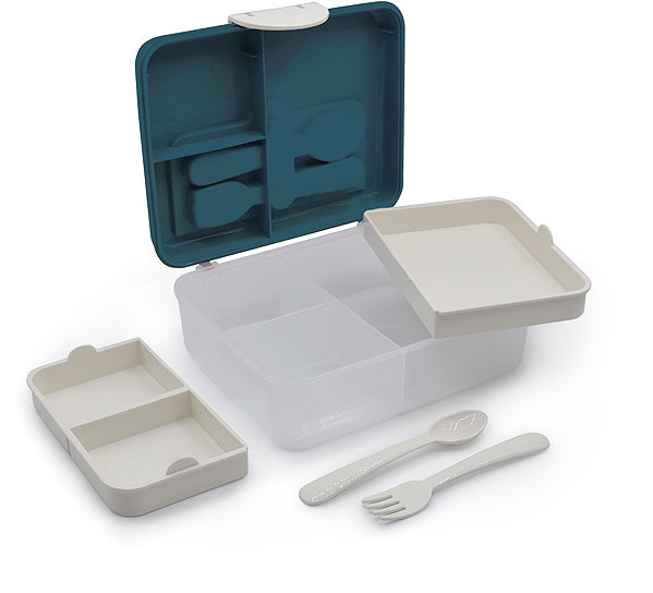 Lunch Box Melii Luxe double tier snack box blue/beige ...