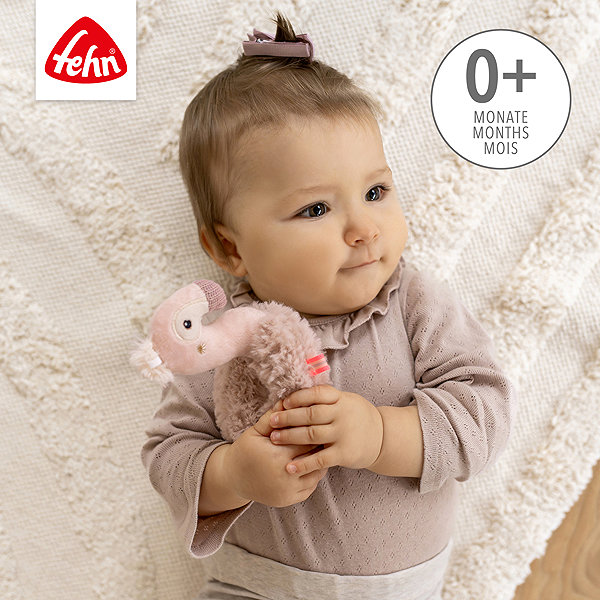 Rattle Baby Fehn Soft Ring Flamingo Pink .
