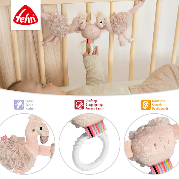 Baby Fehn Stroller Toy Chain Flamingo Pink .
