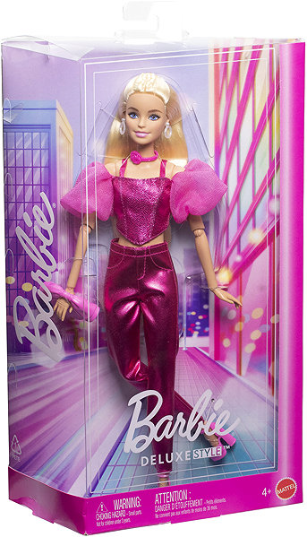 Barbie doll deluxe model in pink corset.