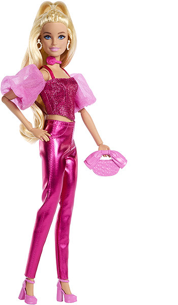 Barbie doll deluxe model in pink corset.