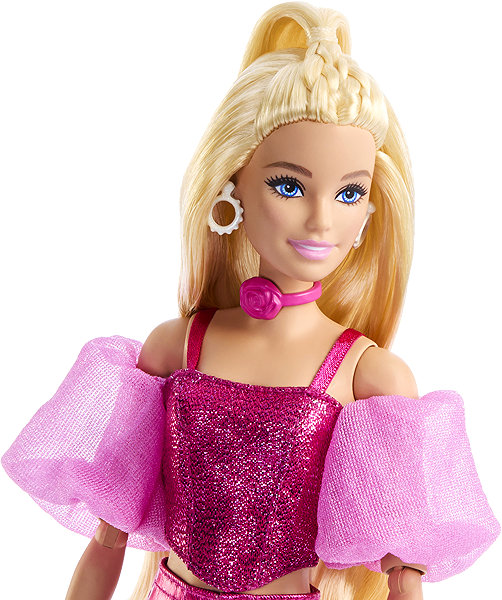 Barbie doll deluxe model in pink corset.