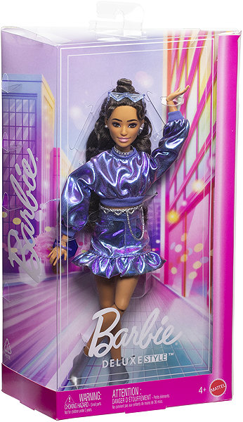 Barbie doll deluxe model in blue top.