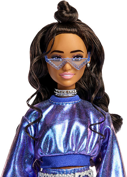 Barbie doll deluxe model in blue top.