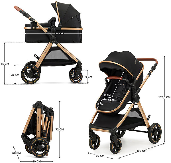Baby Buggy Kinderkraft Esme 3in1 Pure Black ...